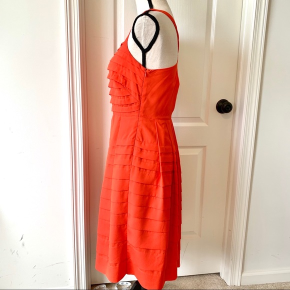 ANTHROPOLOGIE EVA FRANCO Pleated Tangelo Dress—6 - Picture 4 of 15
